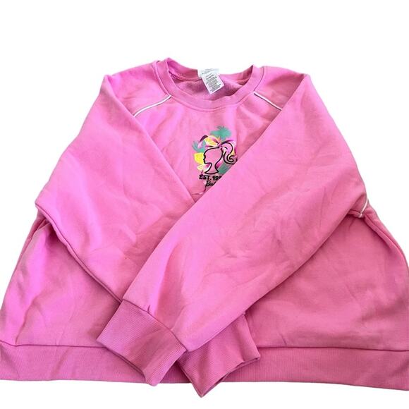 NWT Barbie Logo Women's Barbie Lemons Logo Graphic Sweatshirt Pink Size XL - Picture 4 of 15